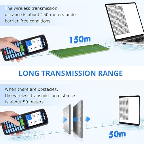 Miniatura 6 de Escáner de inventario, escáner de código de barras inalámbrico portátil 1D escáneres de código de barras de mano para colector, dispositivo de