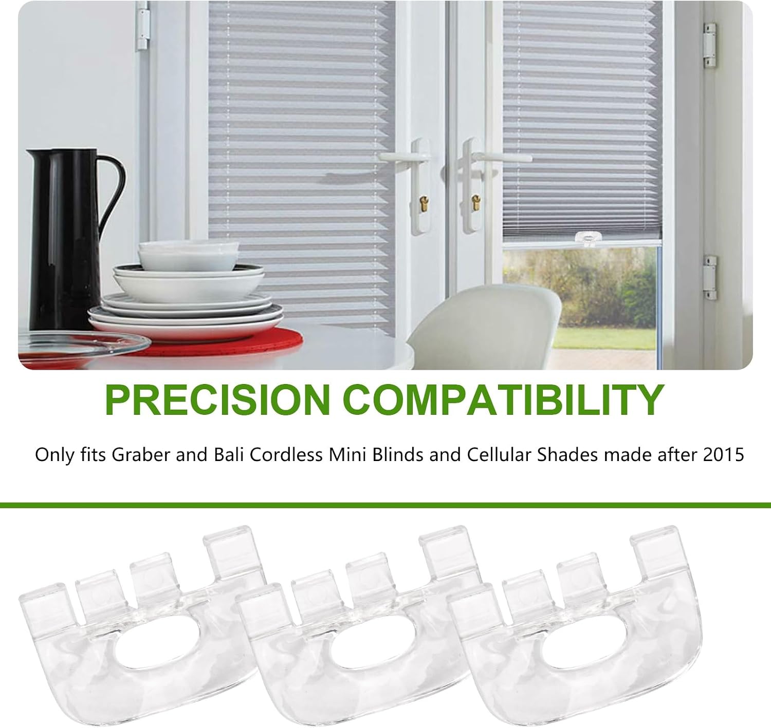 6 Pack Graber Bali Springs Cordless Honeycomb Shade Lift Handles(Made After 2015) - Cordless Shade Handle Bali Blinds Replacement Parts for Top Down Bottom up 3/4" Pleat Mini Blinds Cellular Shades