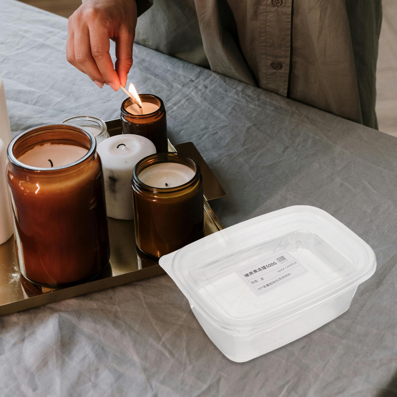 Przezroczysty wosk żelowy do słoików na świece - ręcznie robiony przezroczysty wosk żelowy - 1 kg/2,2 funta, wysoka gęstość, do ręcznie robionych akcesoriów do świec zapachowych