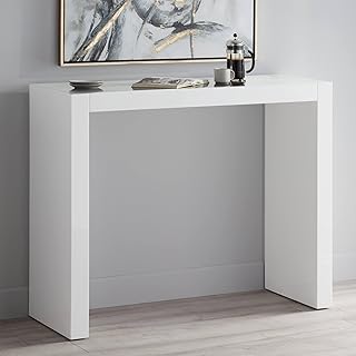 Jessa Modern Minimalist Gloss White Rectangular Counter Bar Table 50