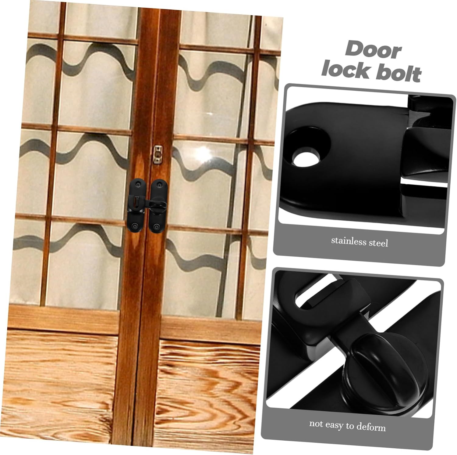 1pc Stainless Steel Door Bolt Latch -Theft Lock for Home Security Brushed Finish Lock Suitable for Barn Doors and Gates Easy Installation