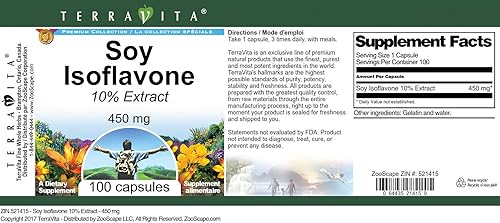 Miniatura 3 de TerraVita Isoflavona de soja 10% - 450 mg (100 Cápsulas, ZIN 521415)