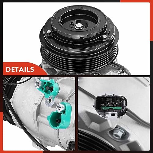 Miniatura 8 de A-Premium Compresor de aire acondicionado con embrague compatible con Hyundai Tucson 2.0L 2014-2015, montaje de 3 pernos