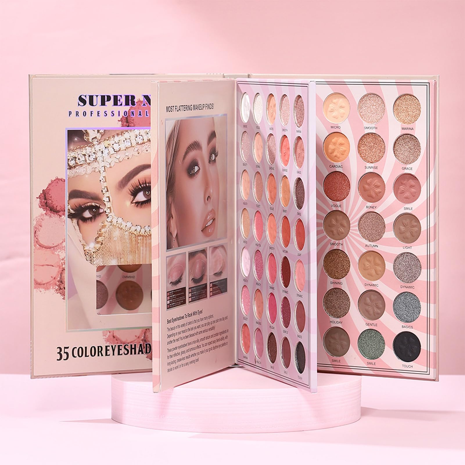 Palette di ombretti - 105 colori opachi, glitterati e illuminanti | Palette di ombretti a forma di libro, per donne ragazze adolescenti festa quotidiana viaggio indossare tutti i giorni