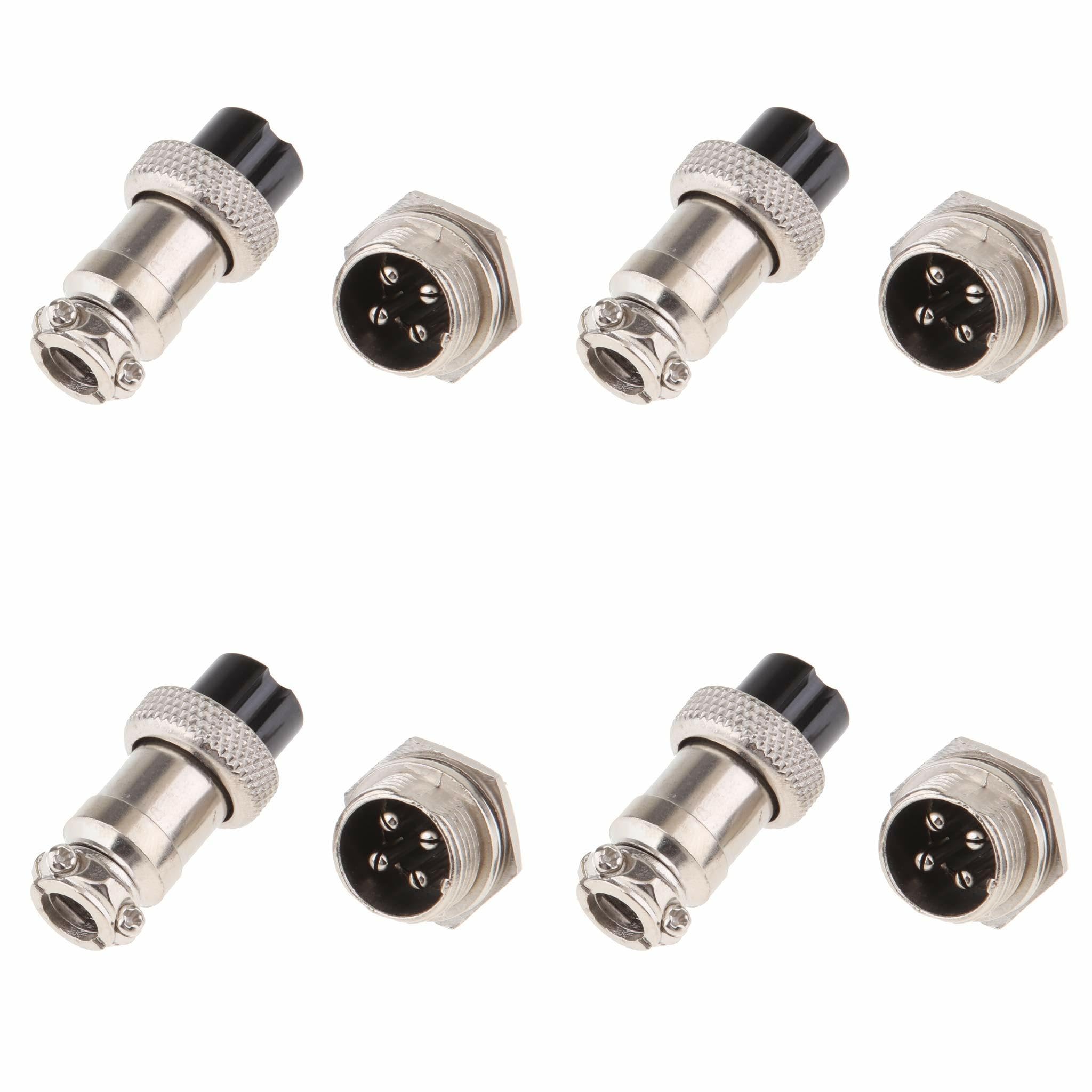 (4 pc) Pro3D M12/GX12 4 Pin Male-Female Aviation Plug Connector-image-9