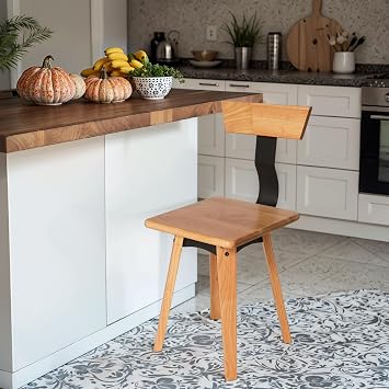 Elegant Wooden Bar Stool with Back-Traditional Style for Home or Commercial Use 17.52" H
