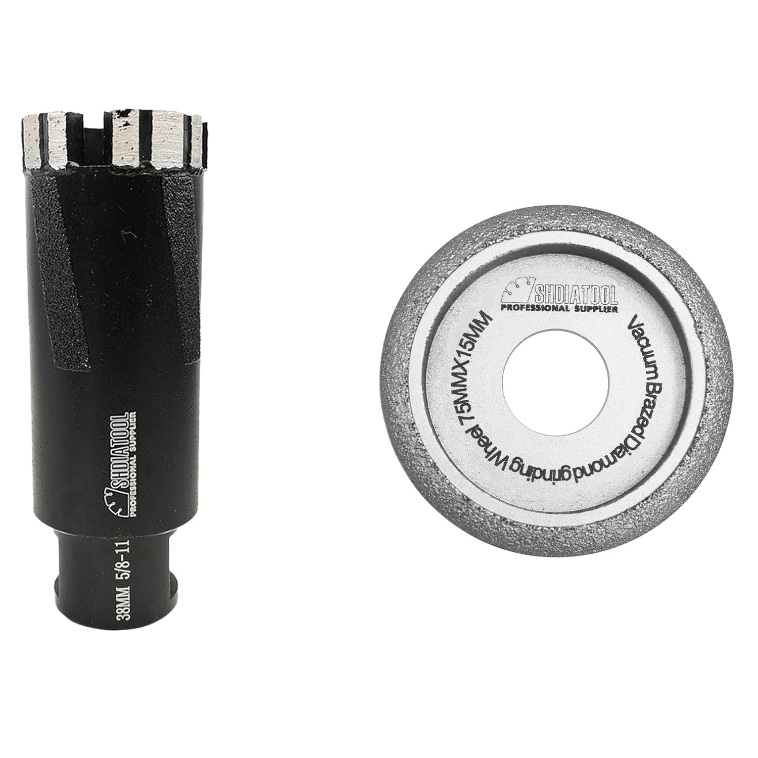 SHDIATOOL Diamond Core Drill Bits 1-1/2 Inch for Hard Stone Concrete Marble Granite Brick Laser Welded Dry or Wet Hole Saws 38mm