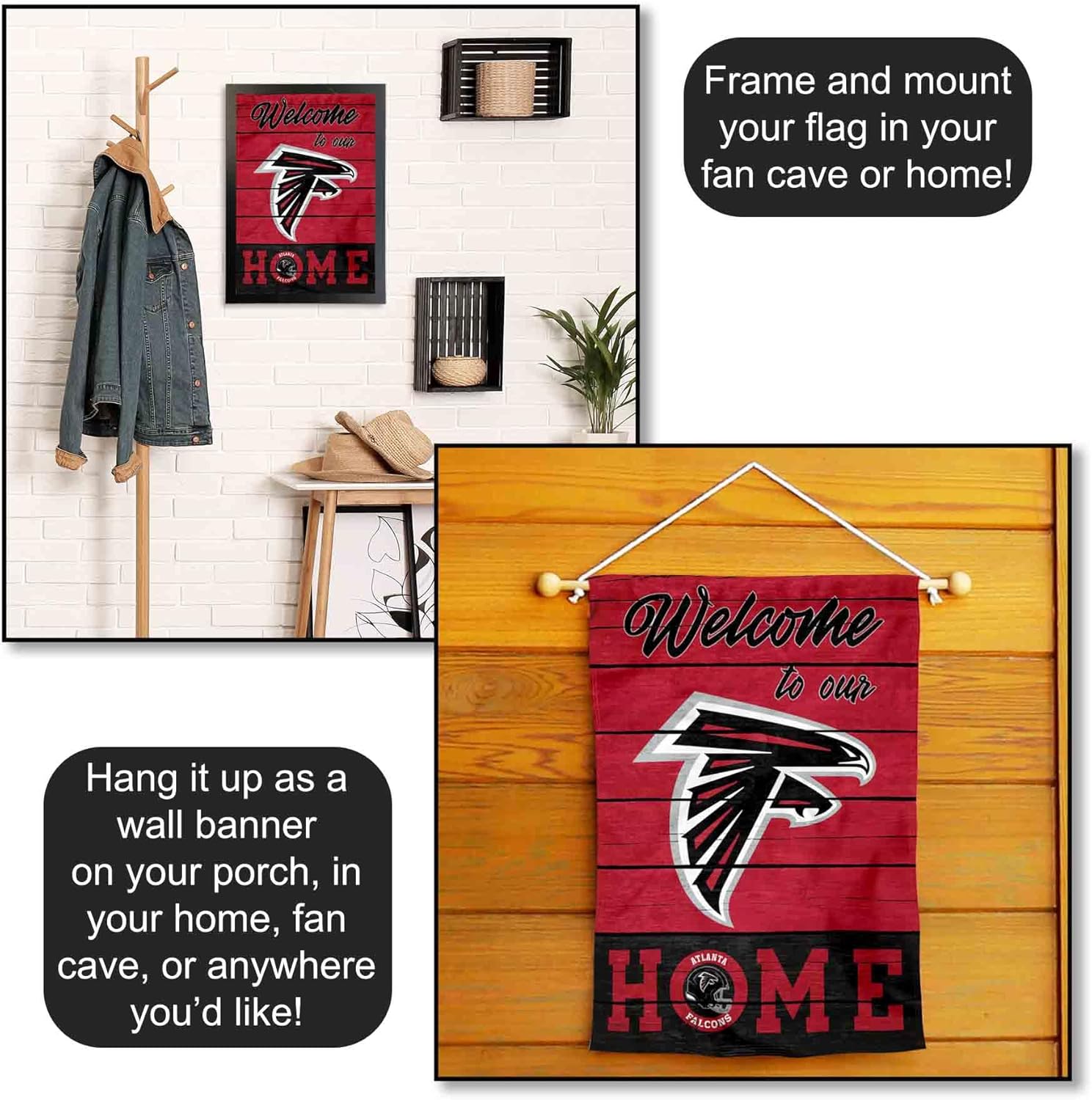 Atlanta Falcons Welcome Home Decorative Garden Flag Double Sided Banner - Image 5