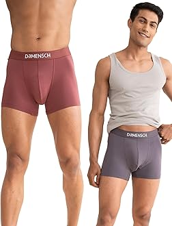 DAMENSCH Regular Fit Solid Cotton Blend Trunk Underwear Anti-Bacterial Moisture Wicking Breathable Microfibre Waistband Deo-Cotton Trunks for Men