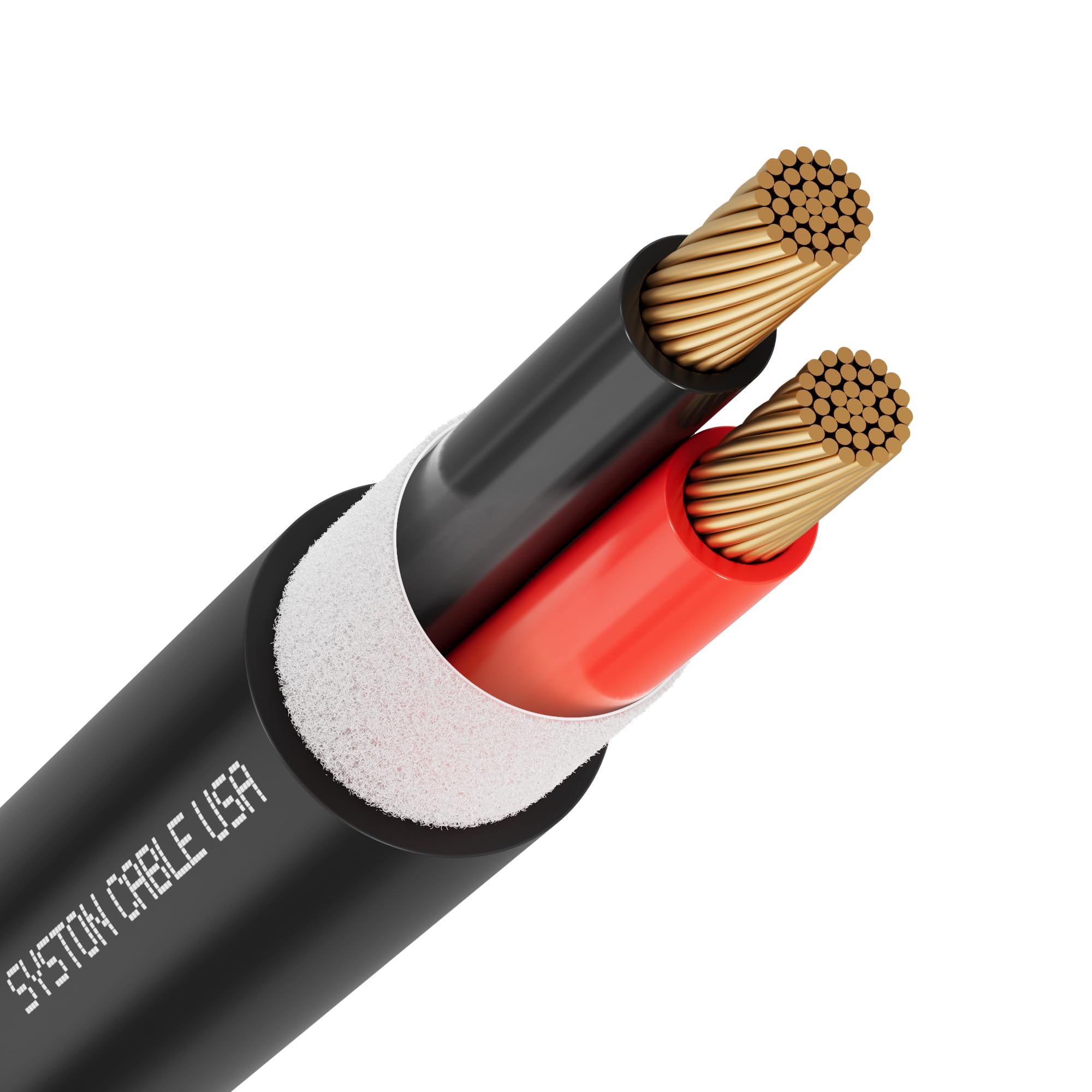 SYSTON 16/2 Speaker Audio Cable Wire, Indoor/Outdoor Direct Burial in Wall/in Ground, 16 Gauge 2 Conductors OFC Stranded Bare Copper Sunlight Water