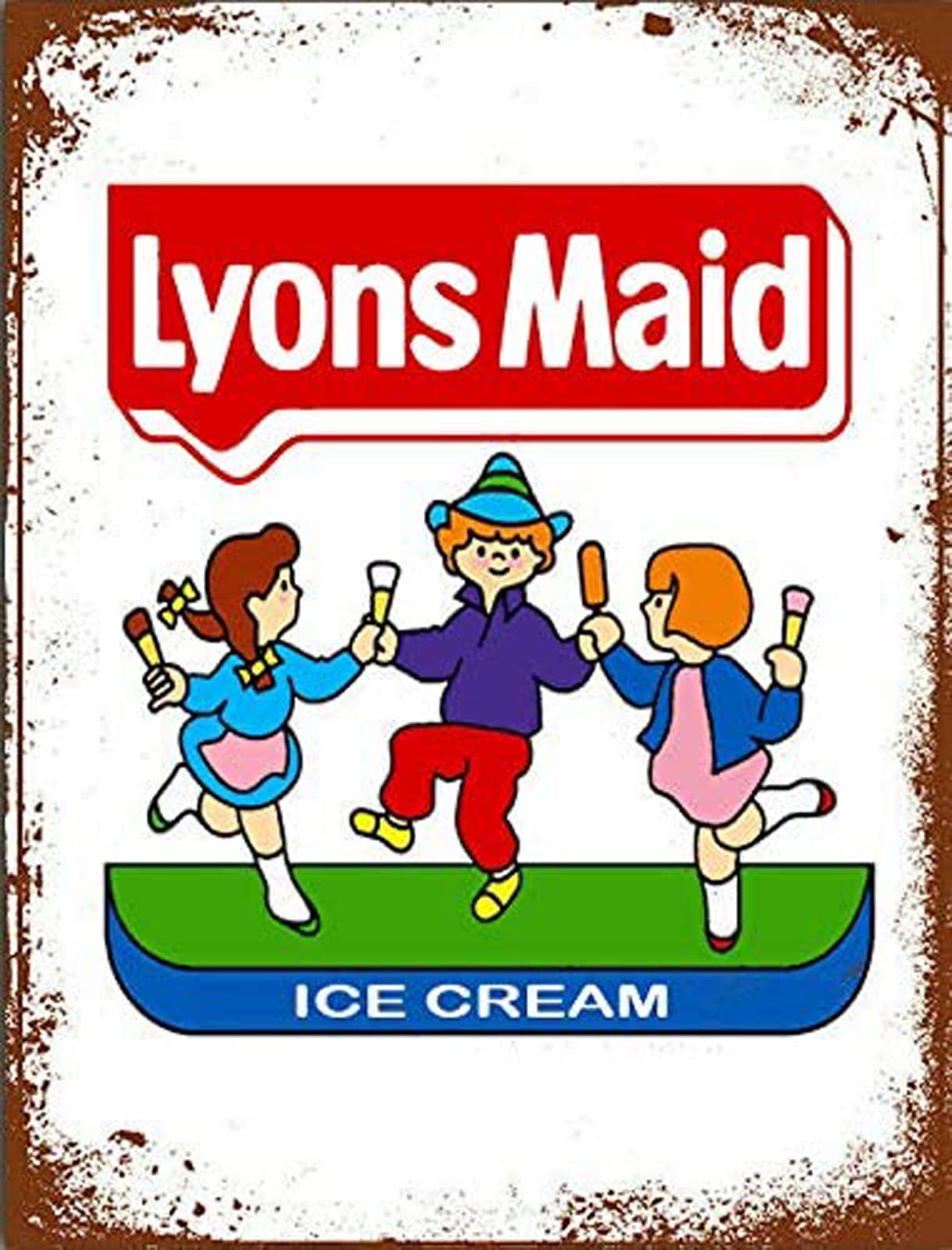 Vintage Lyons Maid Ice Cream Sign Lolly Food Kitchen Classic Metal Plaque 99 Kid (Large A4 (200x280mm))