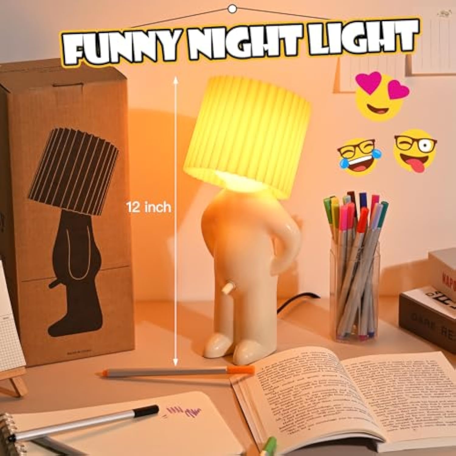 DEJIN Modest Mike Naughty Night Lamp, OMG that Wiener Switch! Shy Boy Night Light, Adult White Elephant Gift - Image 2