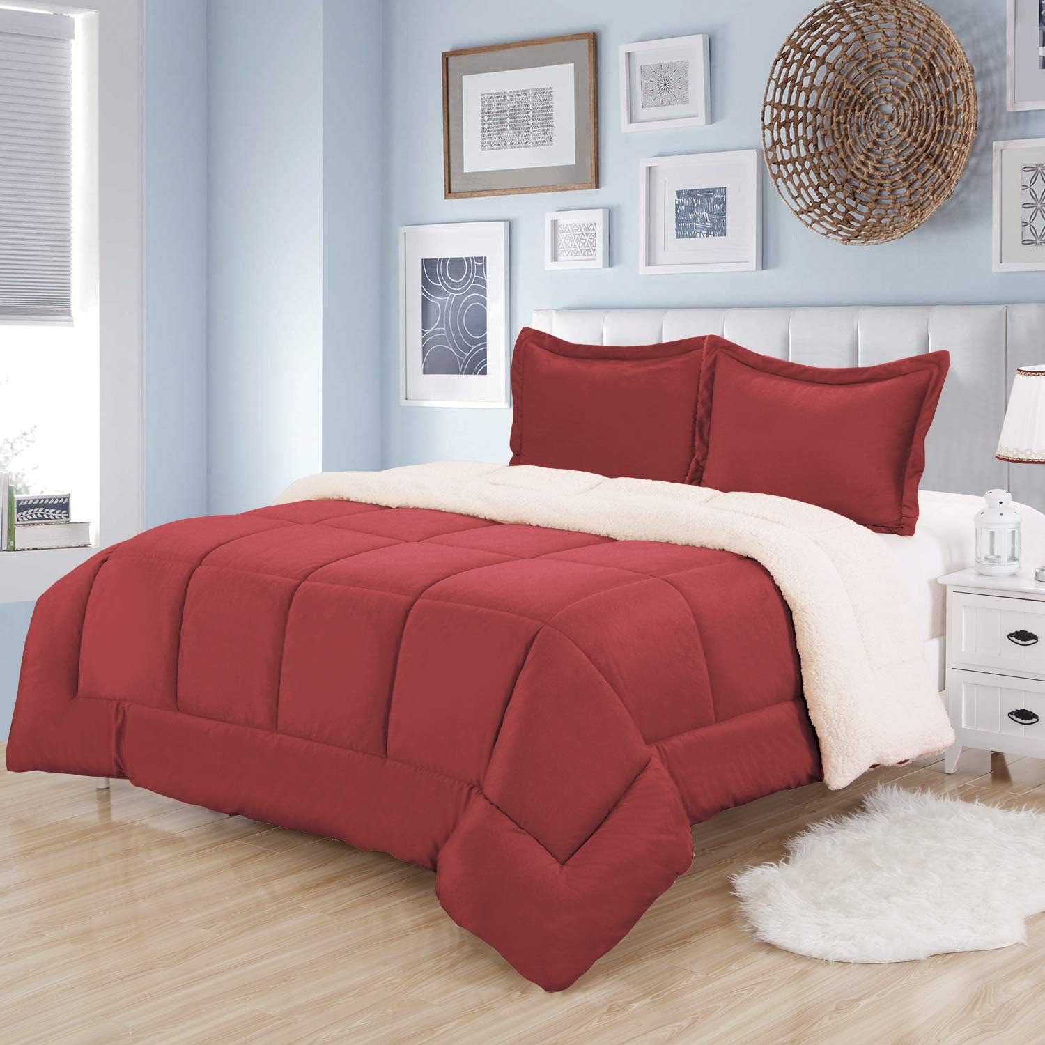 Sweet Home Collection 3 Piece Sherpa Comforter (Pack of 3)