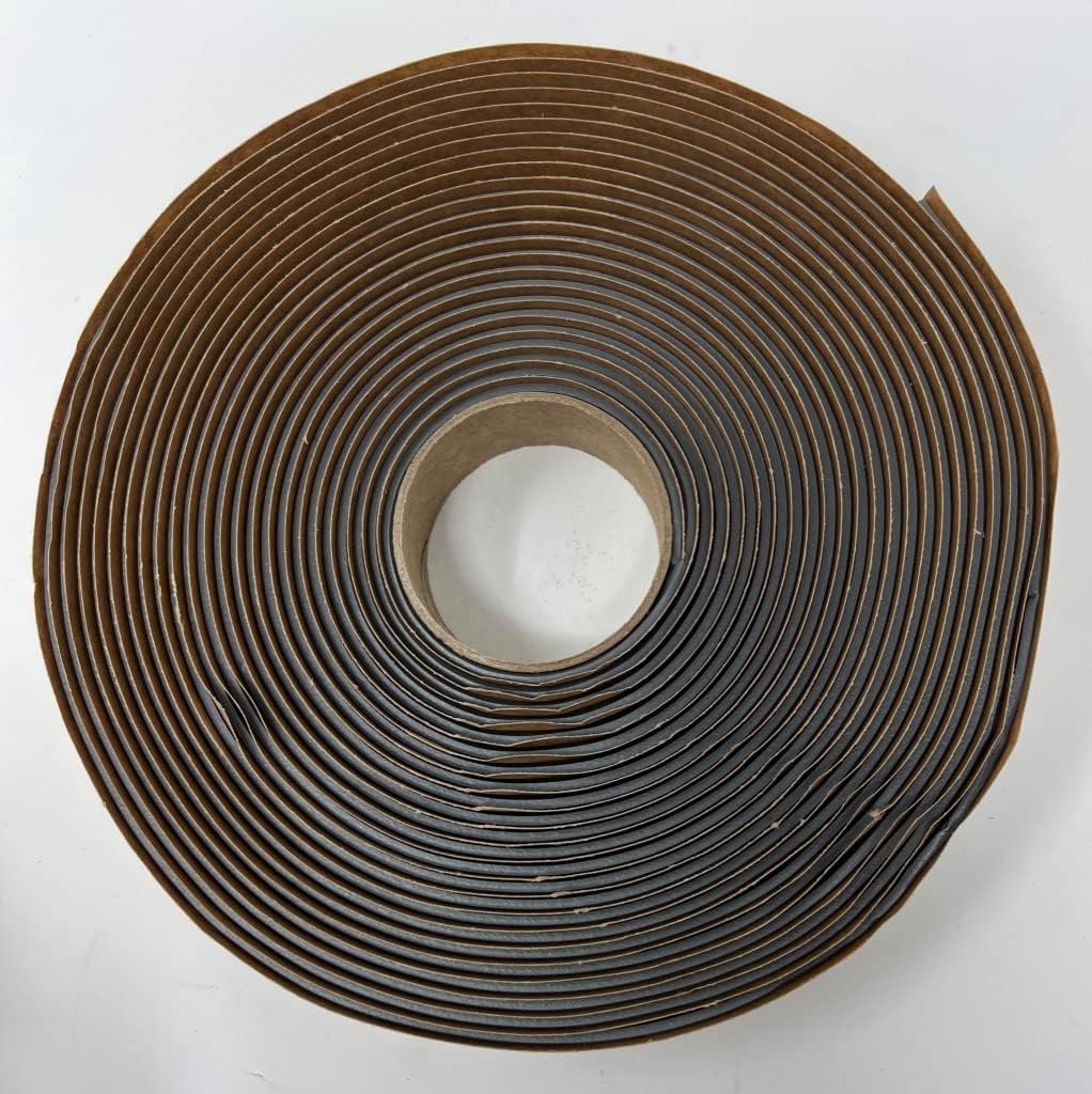 Gray Butyl Tape 1/8 inch x 1 inch x 30 feet for RV/Mobile Home (Color & Backing Paper May Vary) (Single Roll)