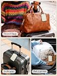 Seorsok 2 PCS Luggage Travel Tags for Suitcases,Cute Grey Leopard PU Leather Name Tag with Privacy Cover&ID Label Address Card and Durable Metal Ring Suitable for Men Women Handbags Backpack,Grey