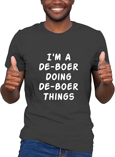 Amazon.com: I'm A De-Boer Doing De-Boer Things - Men's Crewneck T-Shirt,  Black, XX-Large : Ropa, Zapatos y Joyería