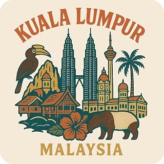 Kuala Lumpur Malaysia Souvenir Vinyl Magnet – Destination Travel Keepsake Collectible 4-Inches Wide