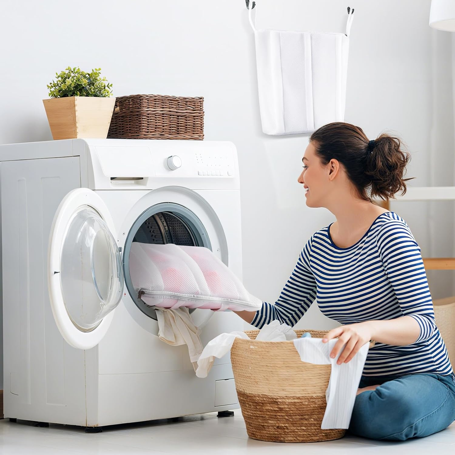 2-in-1 Shoe Dry Bag for Sneaker Dry & Wash, Dual-zone Sneaker Dryer Bag w/Elastic Straps, Door Shoe Laundry Bag for Washer & Dryer, Shoes Cleaning Thickened Mesh Laundry Bag for Home Travel Essentials - Image 8