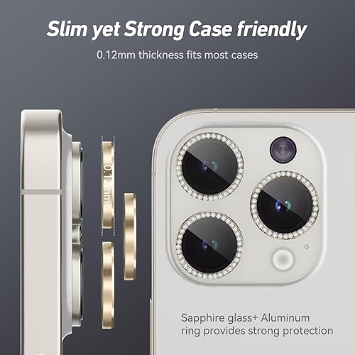 Miniatura 127 de Paquete de 3 x 2 protectores de lente de cámara Jeluse para iPhone 14 Pro Max para iPhone 14 Pro, cubierta protectora de pantalla de vidrio templado