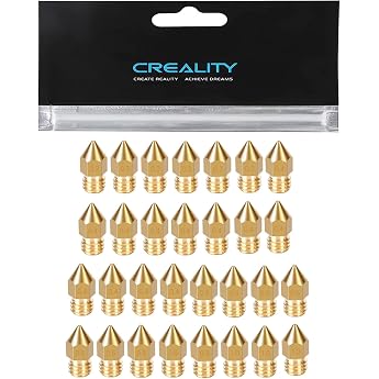 Creality 30pcs Barss Nozzle Set for Ender 3 Series 3D Printer 12pcs 0.4mm and 3pcs 0.2mm 0.3mm 0.5mm 0.6mm 0.8mm 1.0mm Nozzles for Ender 3 V2 Ender 5 Plus Ender 6 CR-10 Series