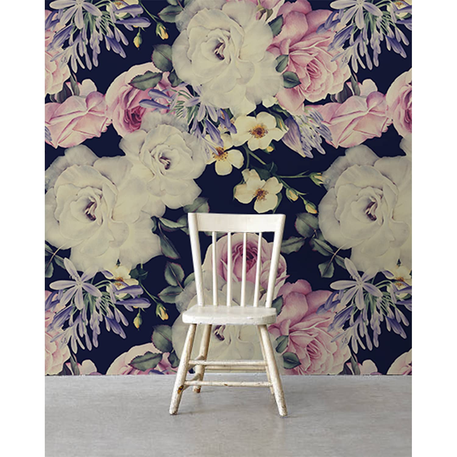 Papier peint decoration murale 250x250cm muralo salon chambre fleurs baroques