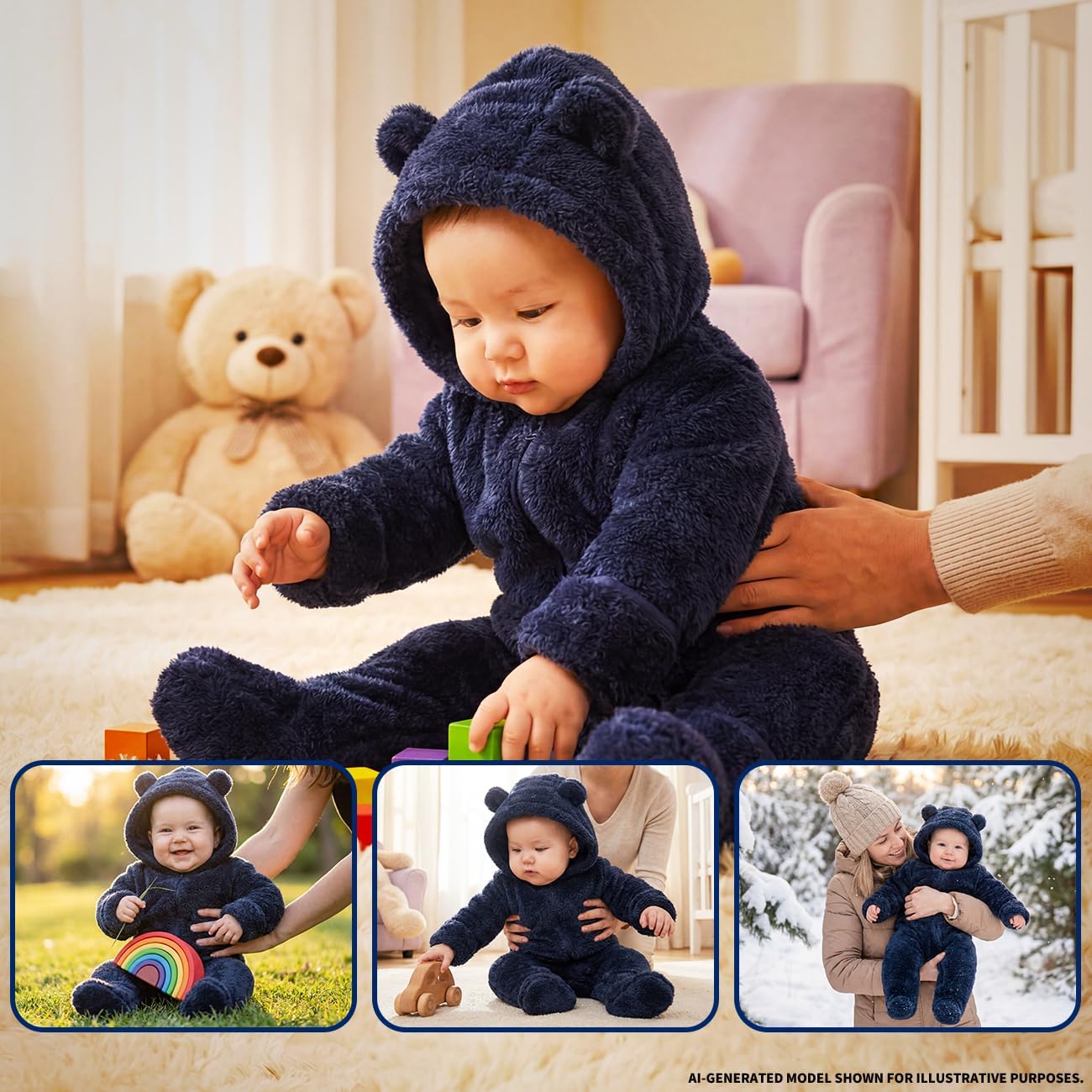 Newborn Baby Boy Snowsuit Toddler Girl Infant Fleece Winter Coat | LECHARMEBB