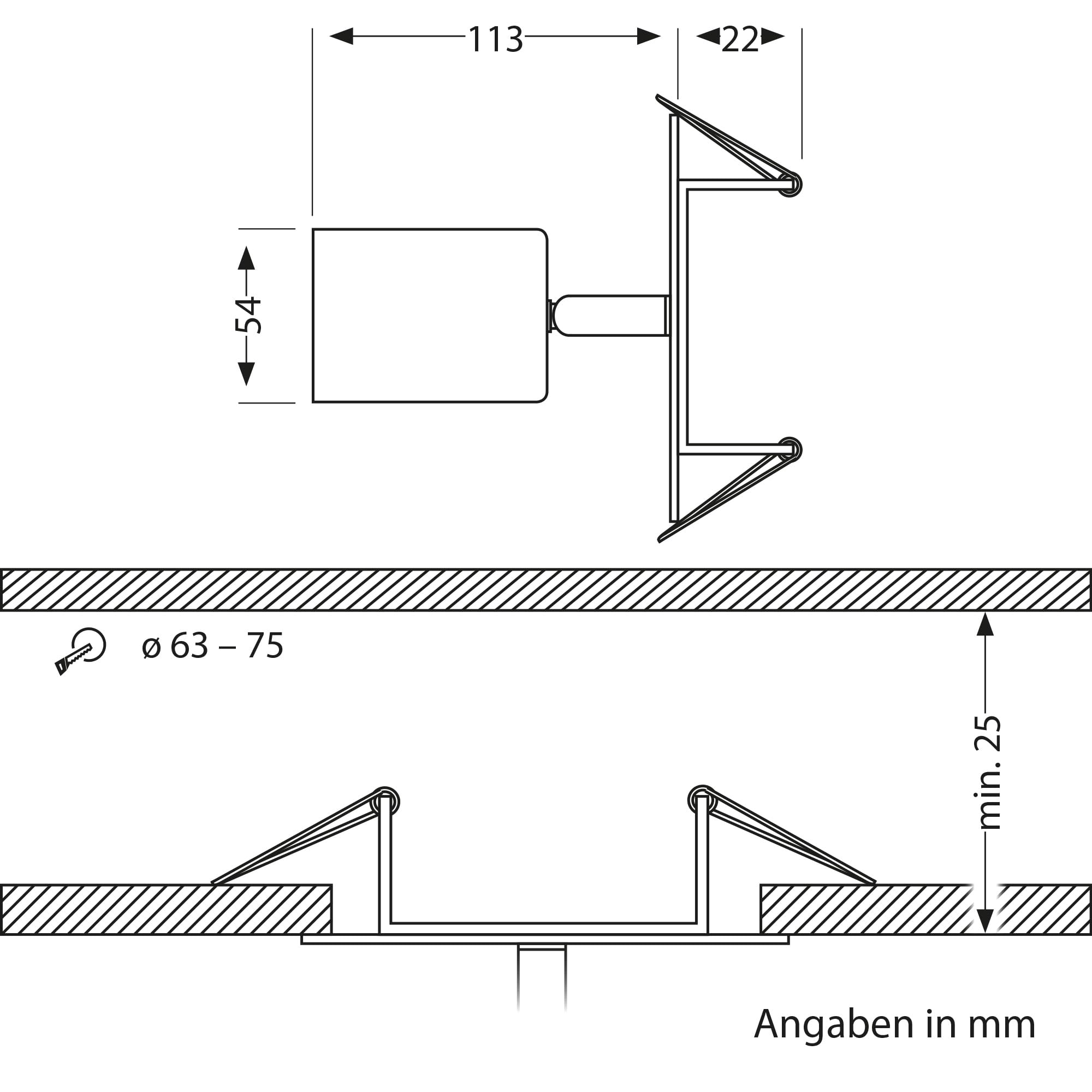 ledscom.de 5x Deckeneinbauleuchte WAIKA, weiß matt, inkl. GU10 LED (warmweiß, 7,6W, je 1103lm, 33°)