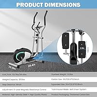 Vista 7 de Elliptical Exercise Machine, Dripex Magnetic Elliptical Machine for Home, Hyper-Quiet Elliptical Training Machines w/ 6KG Flywheel, 8 Resistance