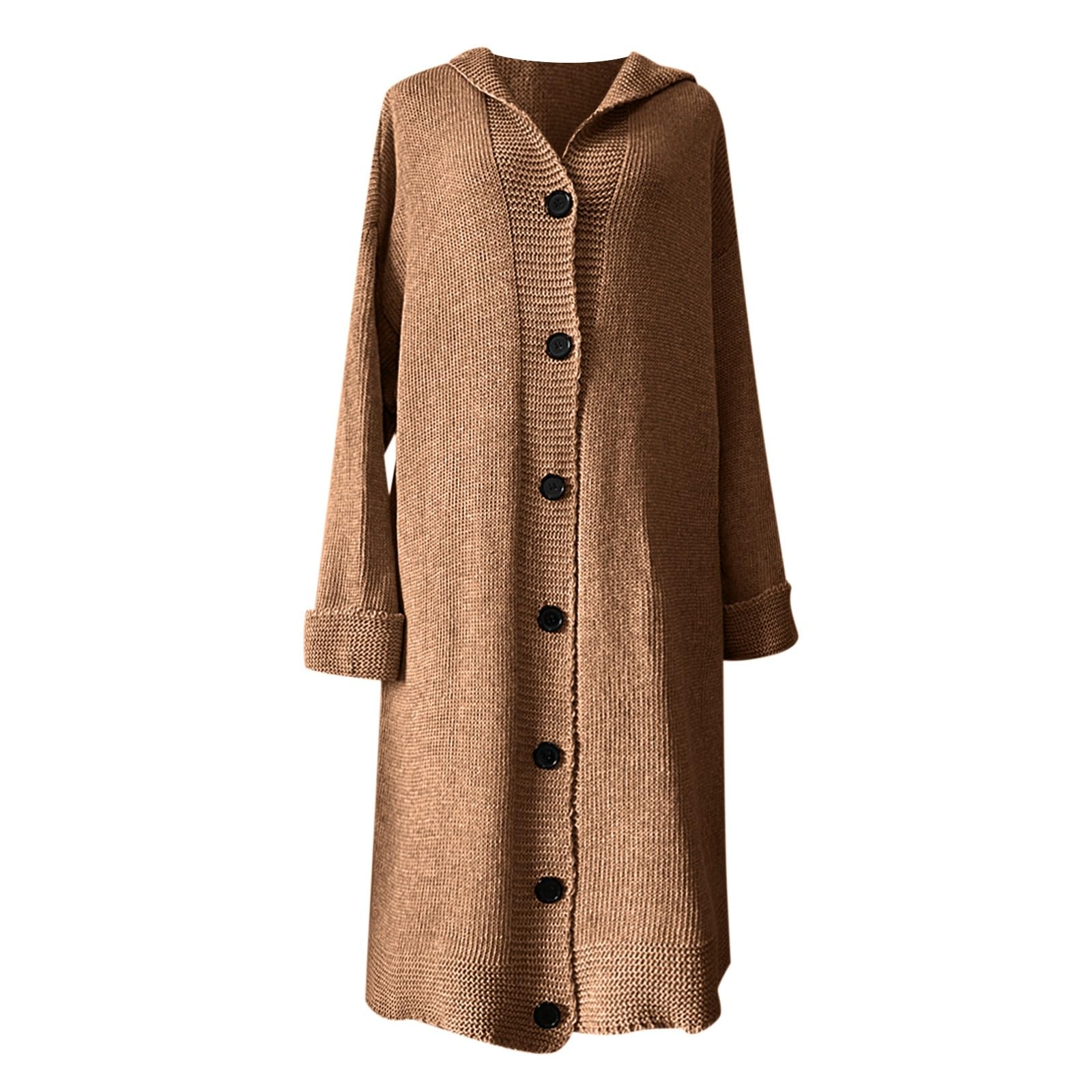 Cardigan Mujer Verano Largo Cárdigan De Manga Larga Con Capucha Color Liso Para Mujer Chaqueta Punto Suelto Chaquetas Verano Basicas Rebeca Negra Lana Abrigo Azul Celeste Cardigan Largo