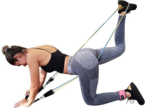 Miniatura 3 de Correas de tobillo Flexi MusCLES para máquinas de cable. Nuestras cómodas correas acolchadas ajustables para entrenamiento de tobillo con doble