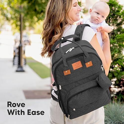 Miniatura 9 de KeaBabies Mochila para pañales Bolsa de pañales grande para bebé con cambiador, mochila de viaje para mamá y papá, impermeable, multifunción