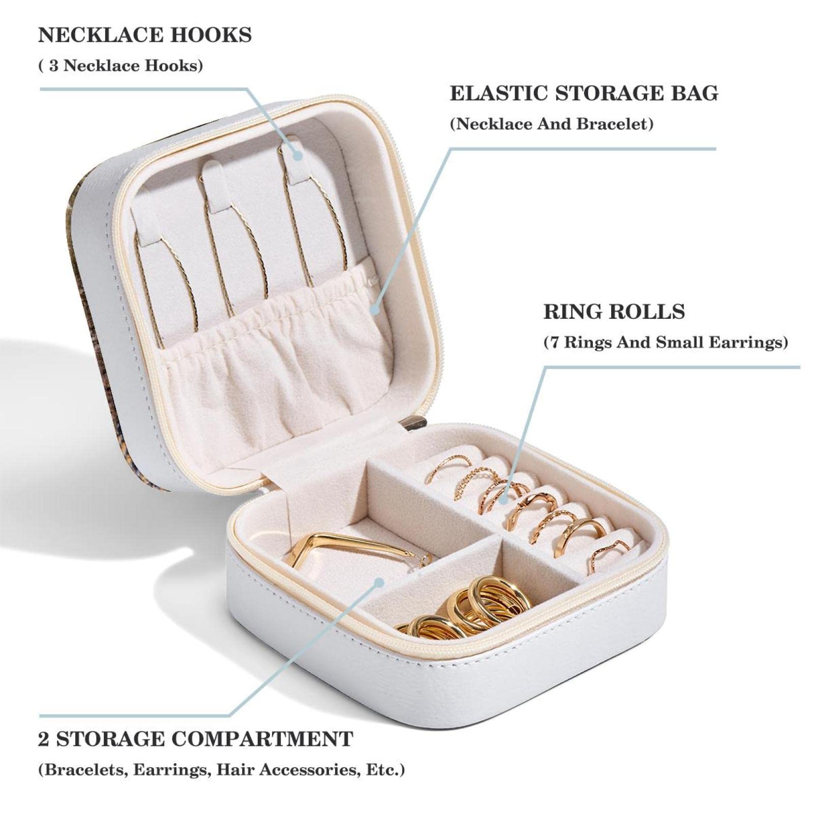 Caja de joyería, organizador de joyas de 3 niveles, caja de joyería