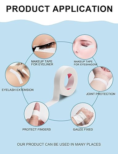 Miniatura 6 de fenshine Cinta de extensión de pestañas, 6 rollos Japan Micropore Medical Soft Tape para extensión de pestañas, suministros de extensión de pestañas