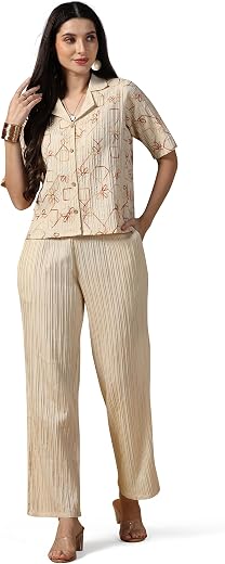 Fashion Dream Women's Cotton Blend Solid Embroidered Co-Ord Set