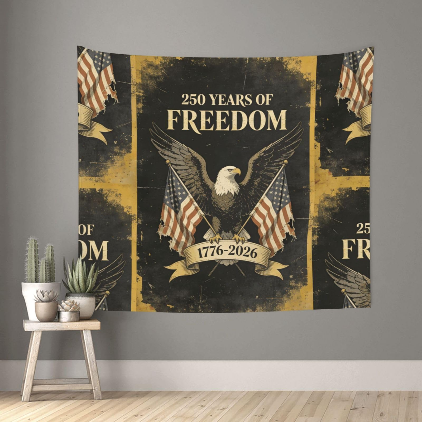 Living Room 60x51 Inchvintage 250th American bald eagle Tapestry Backdrop Wall Hanging Flag Indoor Outdoor Wall Art Tapestries Wall Decor Blanket Beach Throws Funny Banner Poster for Dorm, Bedroom