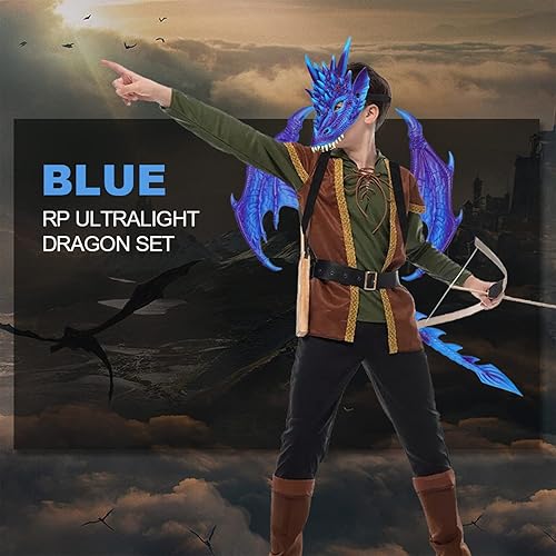 Miniatura 6 de Disfraz de dragón para niños, juego de máscara de cola de dinosaurio para niños y niñas, violeta