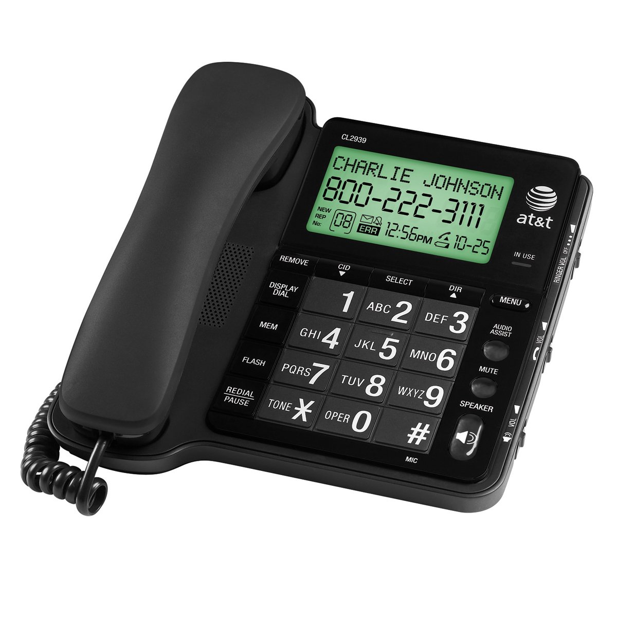 Amazon.com : AT&T CL2939 Corded Phone, Black, 1 Handset : Corded