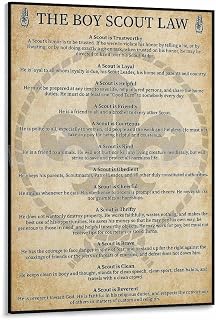 The Boy Scout Law Poster Scout Oath Poster Boy Scout Oath Art (3) Canvas for Bedroom Living Room Decor 12x18inch(30x45cm) Frame-style