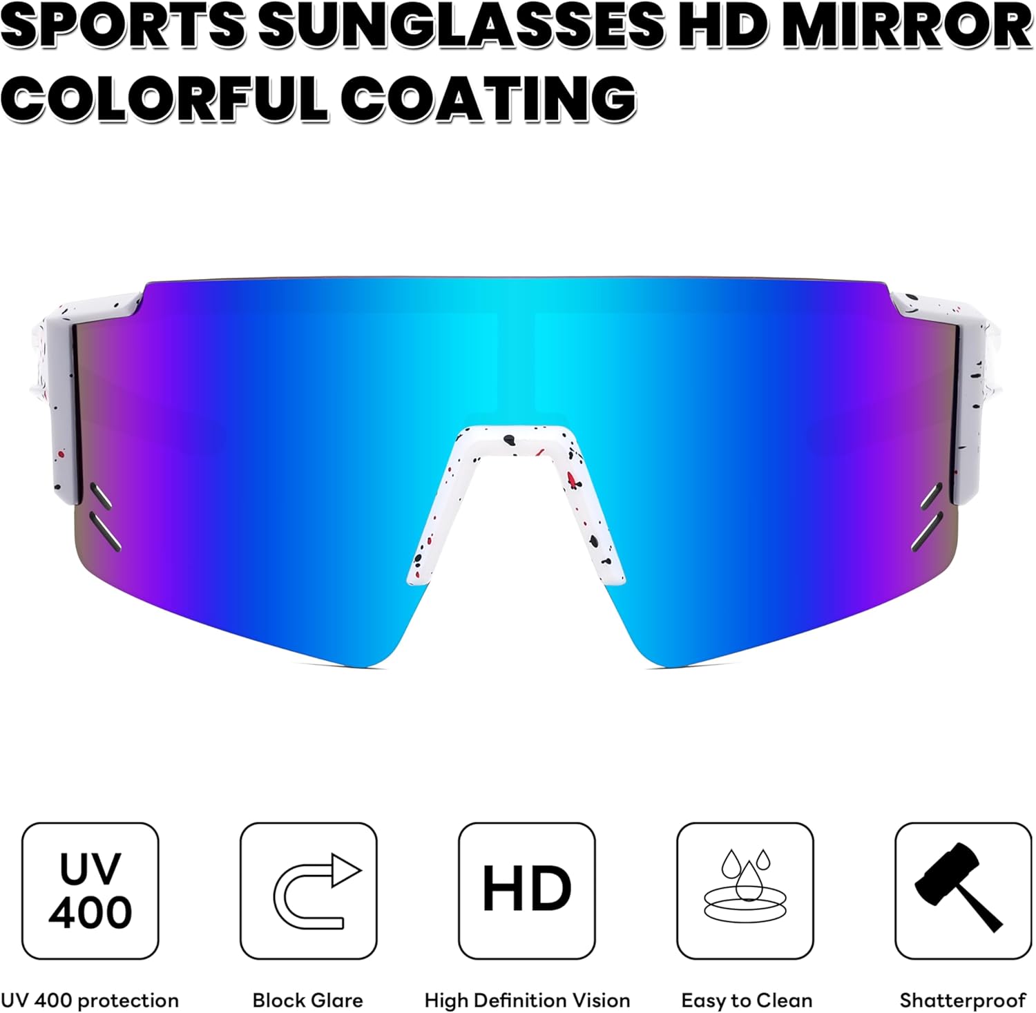 FEISEDY Kids Sunglasses Youth Baseball Sun Glasses, UV400 Sports Teens Cycling Shades for Boys Girls Age 8-16 B0048 - Image 6