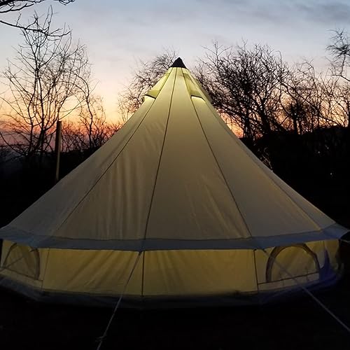 Miniatura 13 de Tienda de campaña de lona de algodón, tienda de campaña glamping de lujo, tiendas de campaña para yurtas para vivir todo el año, tienda de campaña