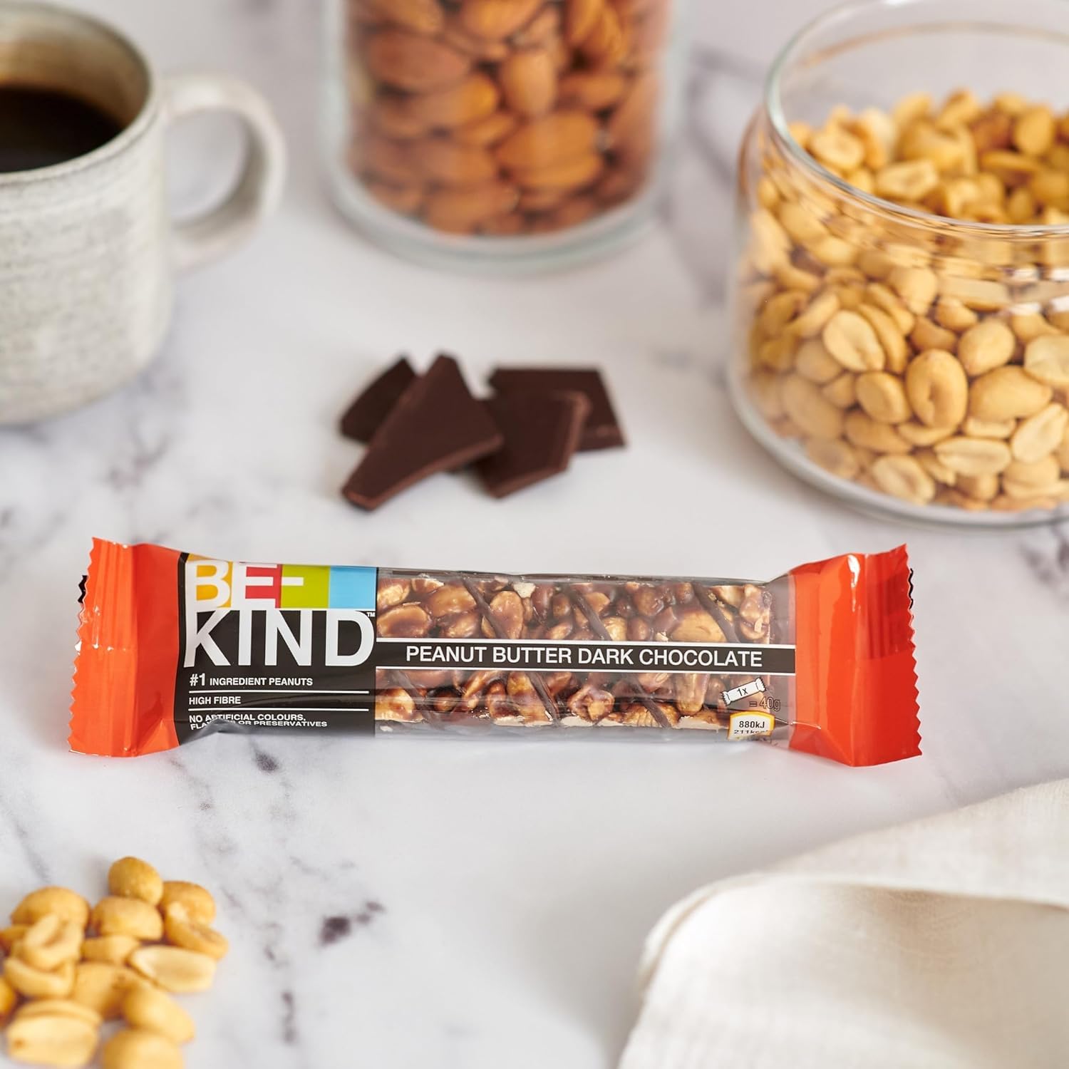 BE-KIND Peanut Butter Dark Chocolate 6x12x40g I Nussriegel I Schokoriegel I Erdnussbutter I Glutenfrei