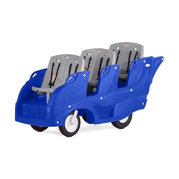 Gaggle Parade 6 Passenger Daycare Buggy Stroller, Blue | Commercial six seat buggy with a durable frame, fits commercial doorways, 5-point harnesses, EasyLoad steps, SoftStop brake
