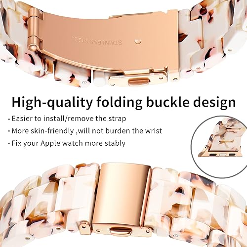 Miniatura 10 de Bestig Correa de resina de repuesto compatible con Apple Watch Band de 1.732 pulgadas, 1.654 pulgadas, 1.772 pulgadas, 1.772 pulgadas, 1.772