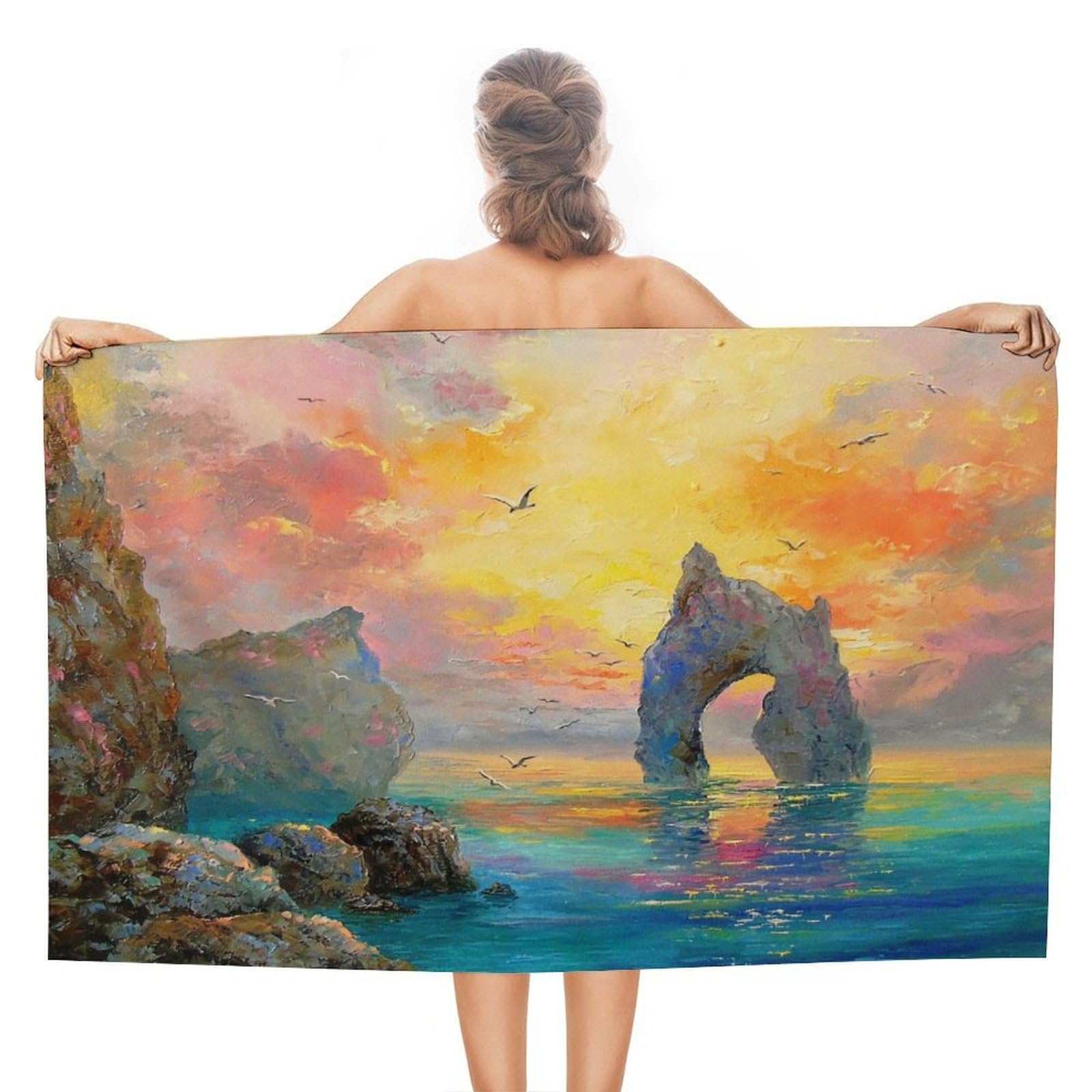 Serviette de plage Sunset by The Sea pour vos sessions de cyclisme et course