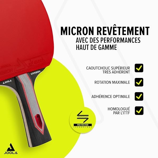 JOOLA Raquette de Tennis de Table Red Carbon Pro/Carbon Control/Carbon X – Raquette de Ping-Pong en Carbone avec Boîte Magnétique - 3