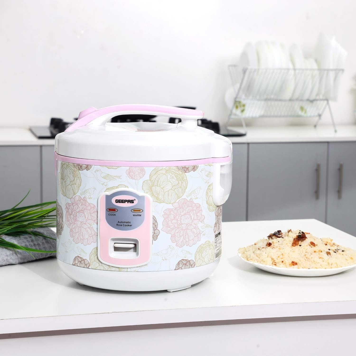 Geepas Electric Rice Cooker, GRC4334 White Buy Online at Best Price