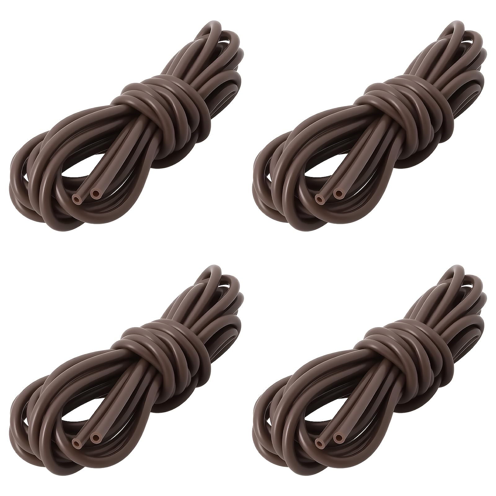 SG Store 4Pcs 0.8mm Carp Fishing Silicone Tube 1.5m for Fish Hooks Fishing Tackle Brown