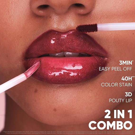 JUDYDOLL Lip Stain Peel Off, Lip Liner Stain, Matte Long Lasting Waterproof