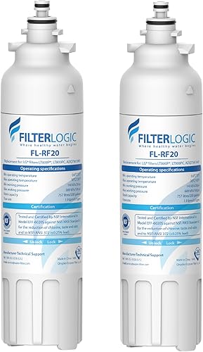 Filterlogic Filtro de agua para refrigerador ADQ73613401, repuesto para LG LT800P, LT800PC, ADQ736134, ADQ73613402, LSXS26326S, LSXS26366S,