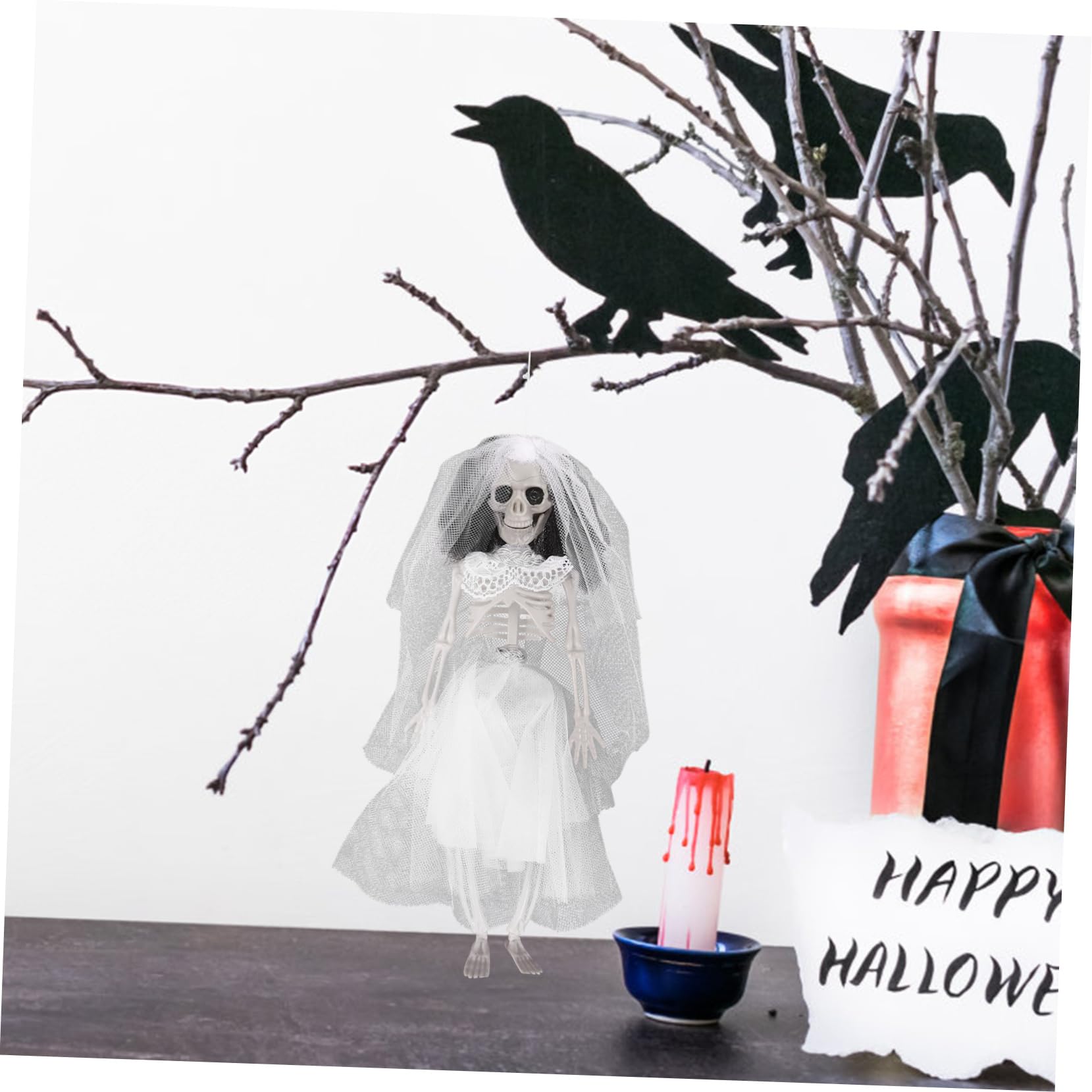 JINGSHUBO Sculpture Gothique Squelette - Décoration D'Halloween - Décoration Cool - Squelette - Décoration De Maison - Statue De Bureau - Décoration D' Halloween - Statue De Tête De Mort